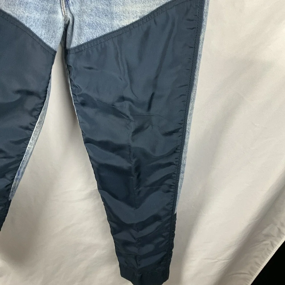 Levi's 550 Jeans Mens Blue 38x32 USA Made Vintage Denim Custom Nylon Panel Pants